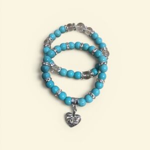 Turquoise Tranquility Heart Bracelet Set